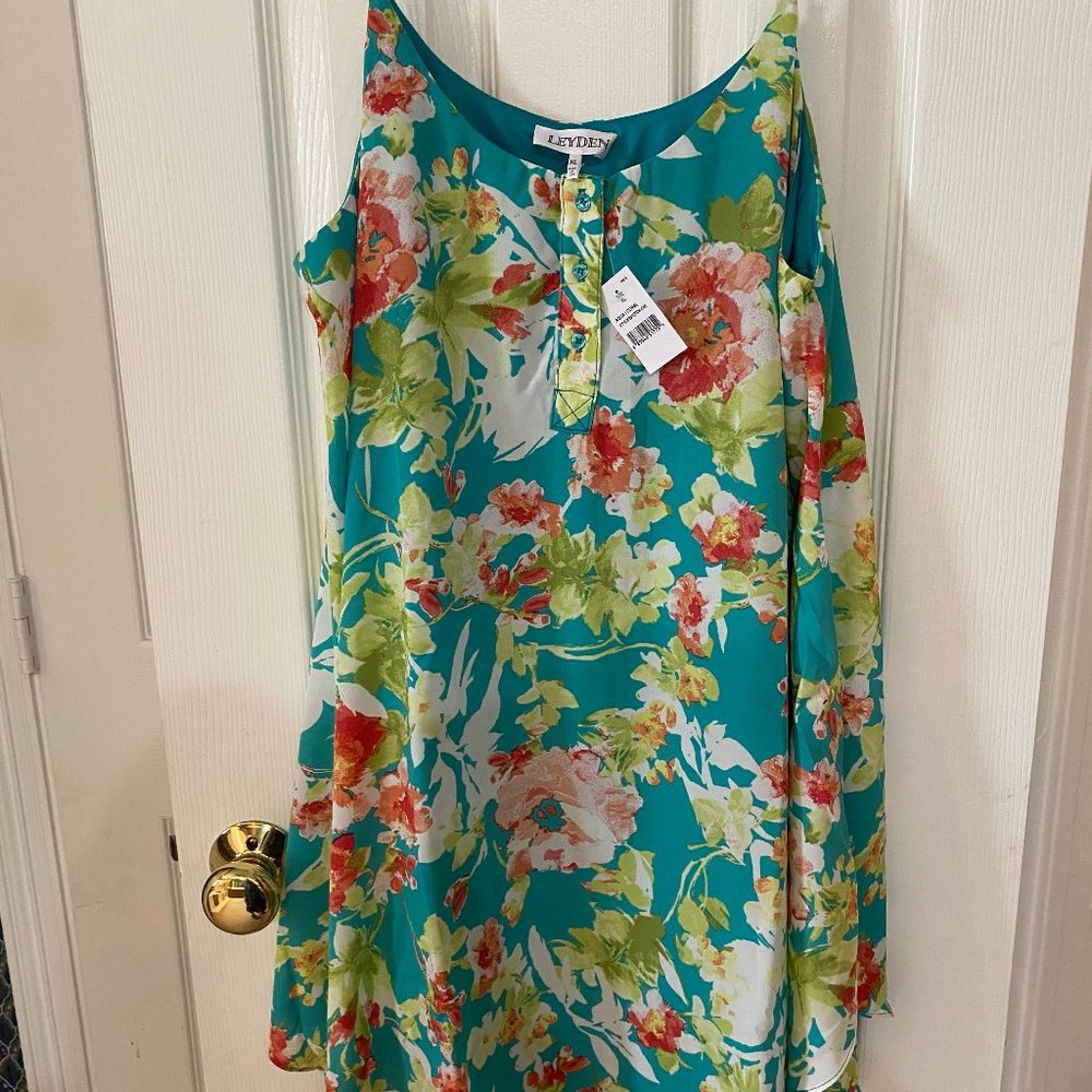 Leyden Aqua/Pink Spaghetti Strap Blouse